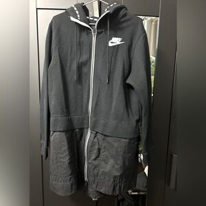 Black, long Nike hoodie